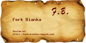 Ferk Bianka névjegykártya