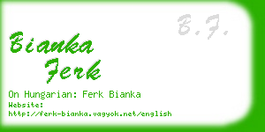 bianka ferk business card